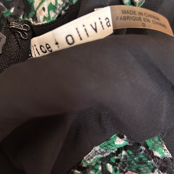 Alice + Olivia Emerald Green Shanel Animal Print Maxi Dress Sz 0 - Picture 6 of 8